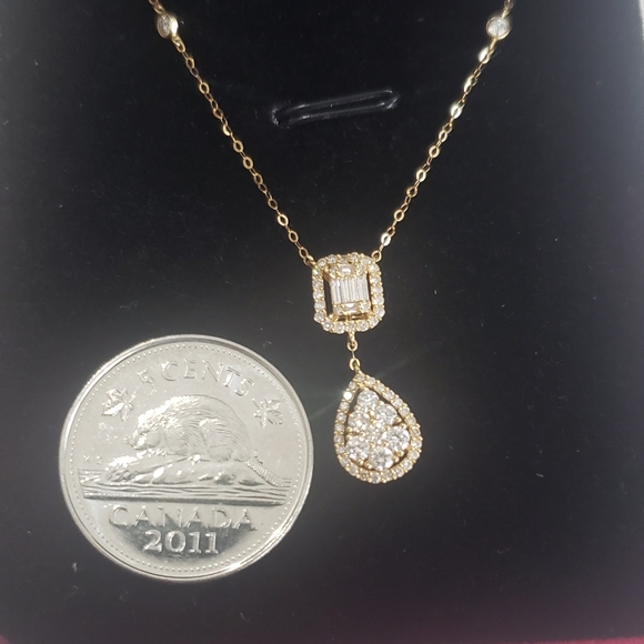 SOLD Dainty diamond necklace in 18k yg - Picture 3 of 4